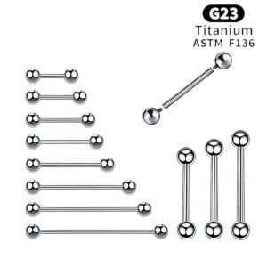 NSPJ ASTM F136 Titanium Internally Threaded 14G and 16G Micro Tongue Barbell Piercing Multiple arbitrary combinations  JX-erqiao-007