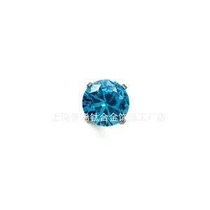 Titanium 16G Inner Thread Lip Ring Colored Zircon Fork CZ Labert Earrings Body Jewelry Piercing for Men Women  JX-5A