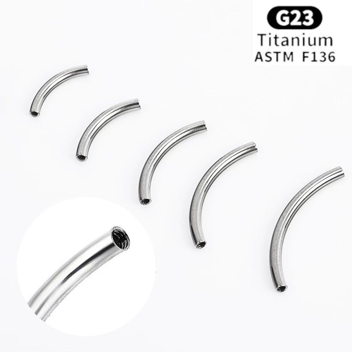 NSPJ Curved Barbells ASTM F136 Titanium Internally Thread Diameter 14G 16G Length 4-14mm Body Piercing Jewelry-JX-wangan005 1 8b4144115866677ac8121e6d50c41330