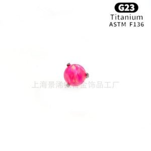 F136 Titanium Heart Opal Internally Threaded High Polish Labret Cartilage Piercing Handmade Earring Cartilage Jewelry JX-p-op42