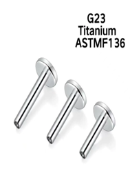 ASTM F136 Titanium Piercing Jewelry Threadless Top Prong Set Labret Basic style-JX-chachunding004