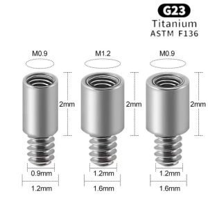 Piercing Jewelry Accessories Internal Thread 2mm ASTM F136 Titanium Extension Rod for Dermal Anchor Labret JX-yanchanggan-012
