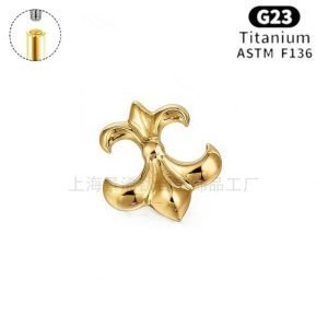 ASTM F136 Titanium Internally Threaded Anchor Crocin Top G23 Cartilage Conch Stud Piercing Jewelry JX-18KCNC-29