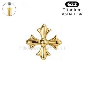 F136 Titanium Alloy Ear Cartilage Stud Neo-Gothic Iris Engraving Design Unisex Ear/Lip Piercing Jewelry    JX-18KCNC-33
