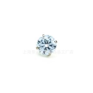 Titanium 16G Inner Thread Lip Ring Colored Zircon Fork CZ Labert Earrings Body Jewelry Piercing for Men Women  JX-5A