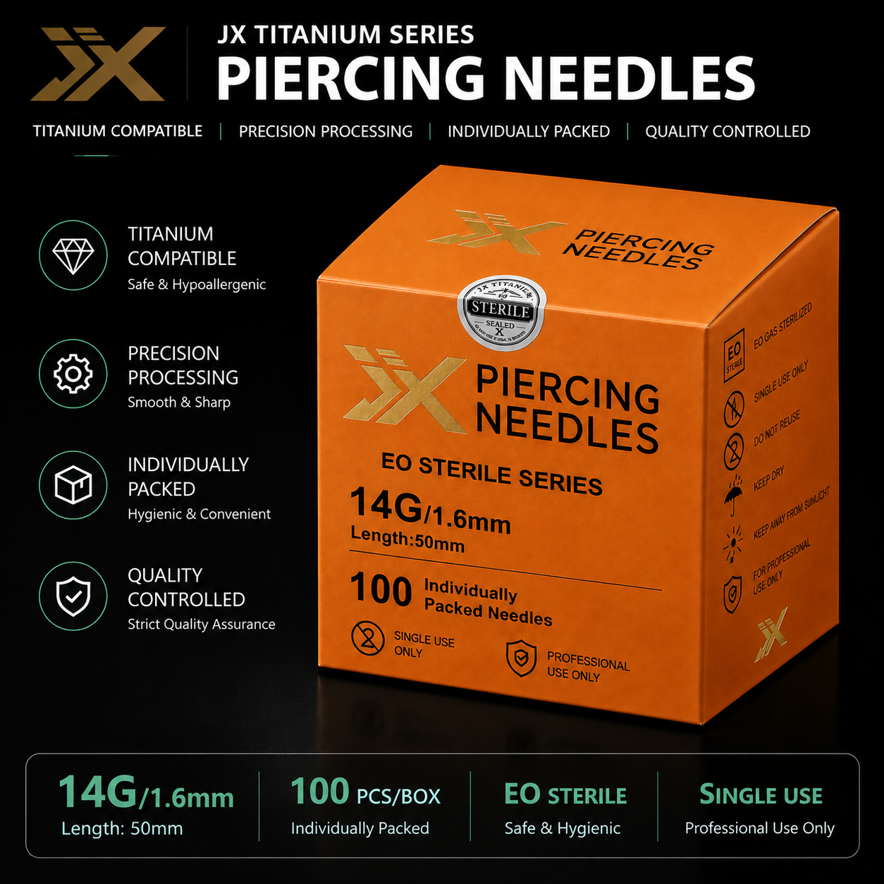 JX Gen 2 Coated Piercing Needle 4 JX Gen 2 Coated Piercing Needle - Image 4