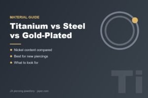 Read more about the article ASTM F136 Titanium vs 316L Steel vs Gold-Plated: Which Is Best for New Piercings?